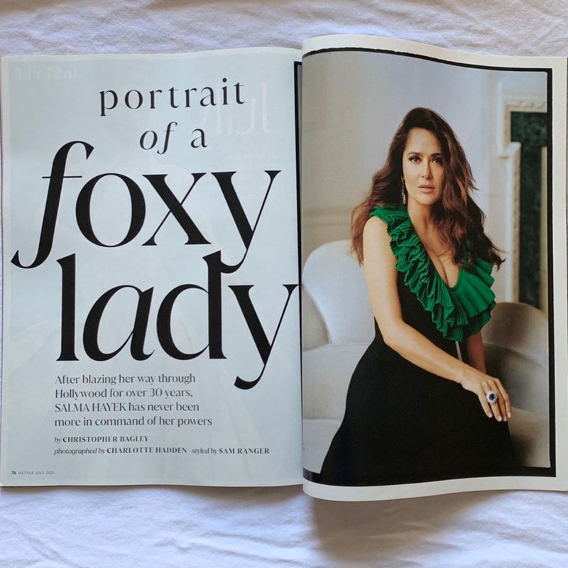 Instyle Salma Hayek “Portrait of a Foxy Lady” July 2021 Magazine