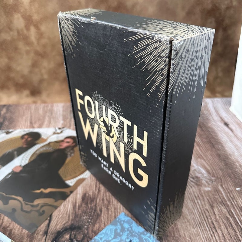 Bookish Box Fourth Wing reprint with Overlays with promo box