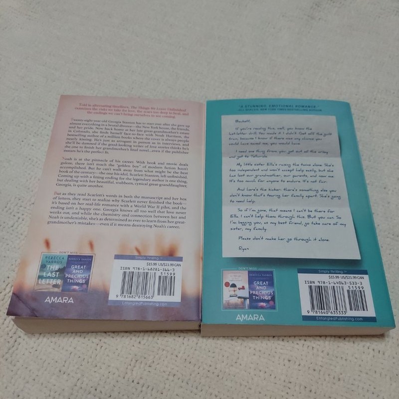 The Last Letter and The Things We Leave Unfinished 