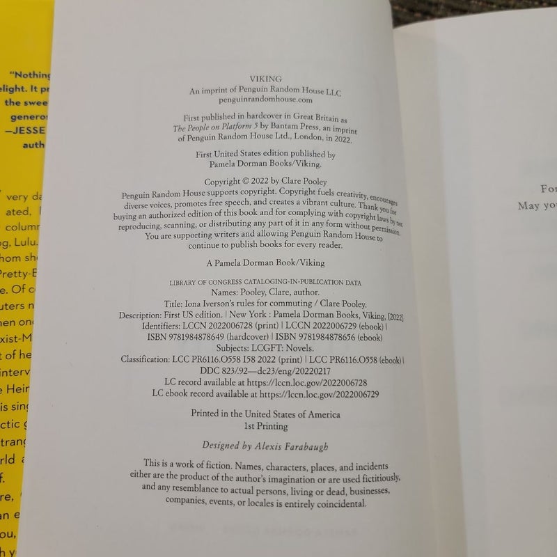 Iona Iverson's Rules for Commuting (2022 1st Edition/1st Printing)