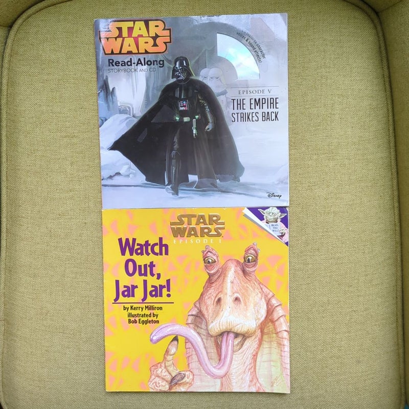 Star Wars Picture Book Bundle: The Empire Strikes Back Read-Along Storybook and CD & Watch Out, Jar Jar! With stickers