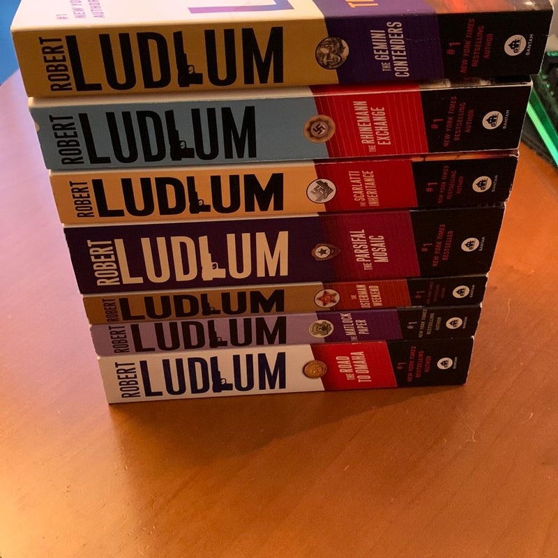 Ludlum Bantam Collection - 7 Books: The Gemini Contenders, The Rhinemann Exchange, The Road to Omaha, The Scarlatti Inheritance, The Osterman Weekend, The Parsifal Mosaic, The Matlock Paper