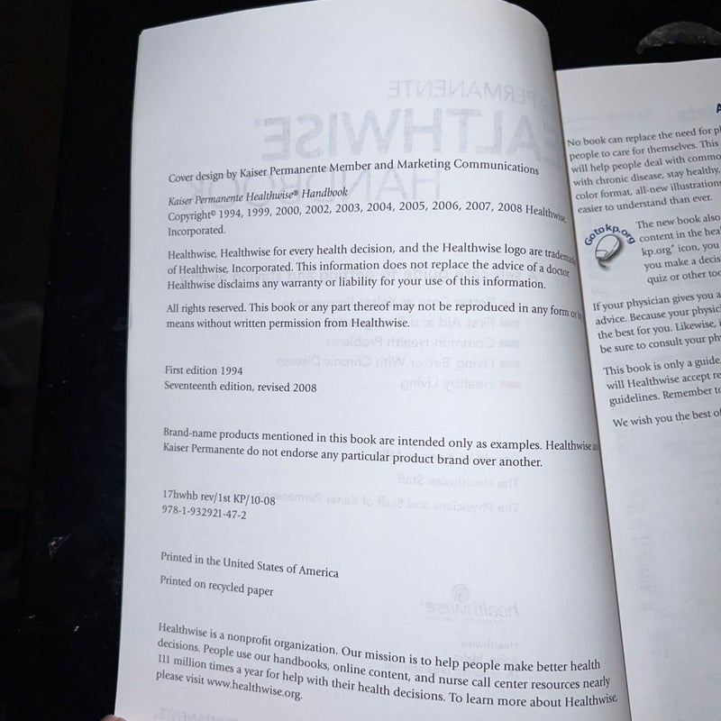 Kaiser Permanente Healthwise Handbook 2009