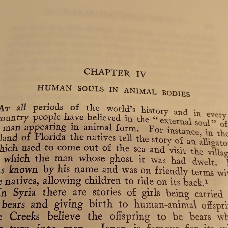 Human Animals Werewolves & Other Transformations , rare 1969 1st ed.