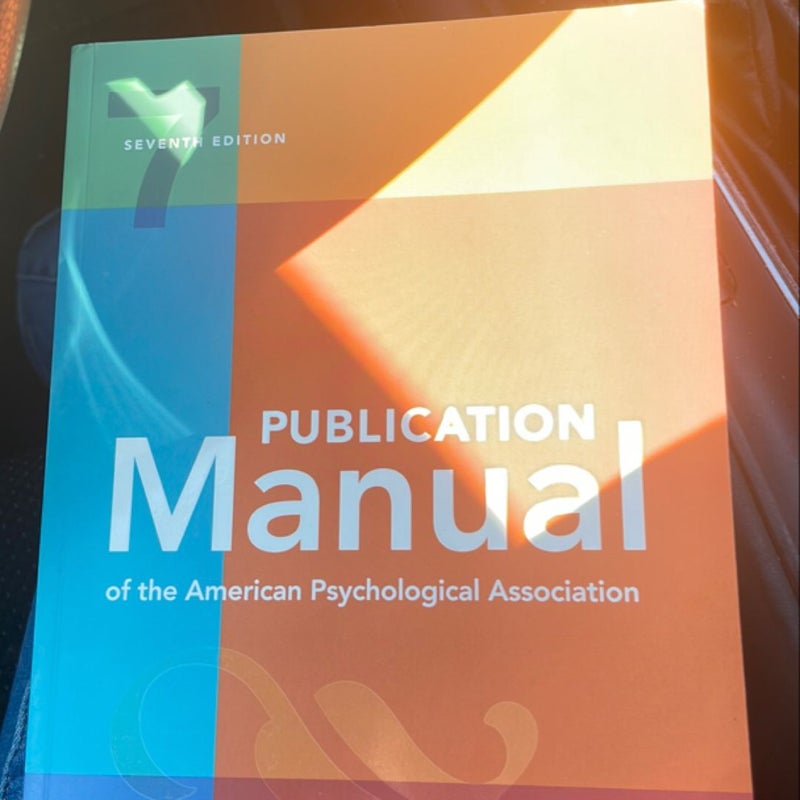 Publication Manual of the American Psychological Association