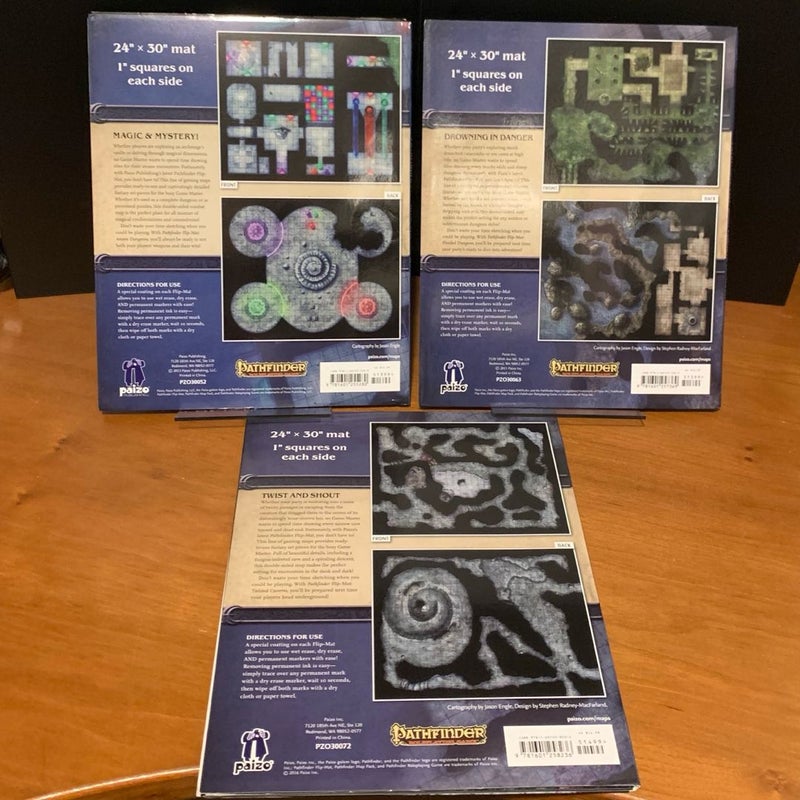 Pathfinder Flip-Mat Lot: Arcane Dungeons, Flooded Dungeon, Twisted Caverns