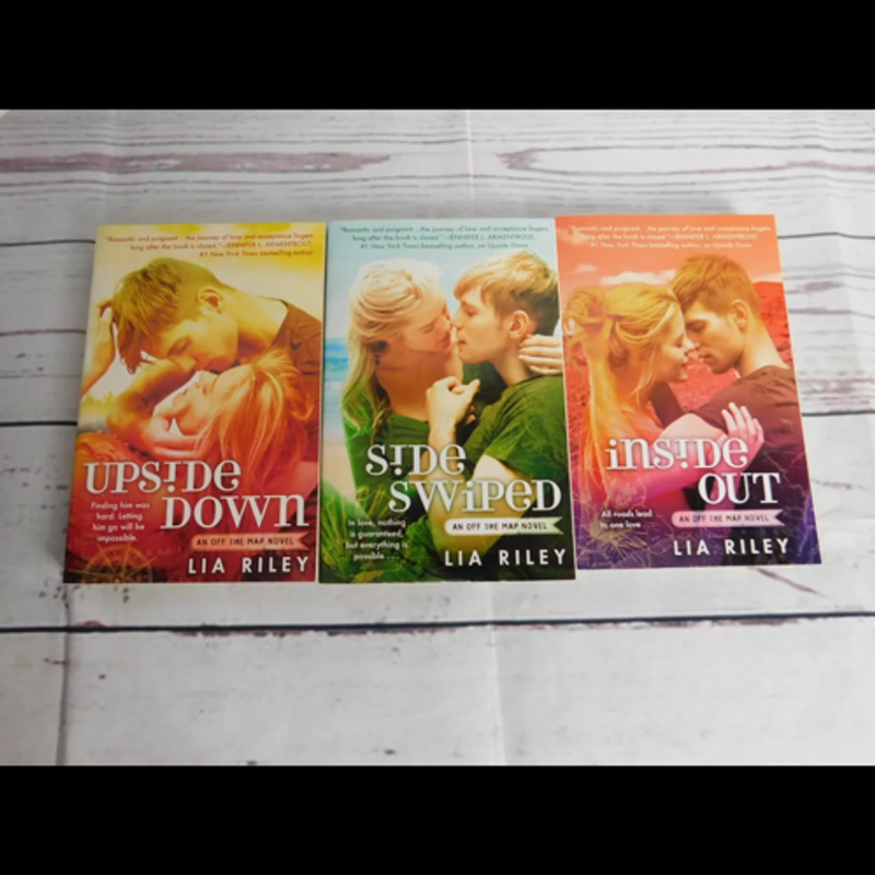 Off The Map Series: Upside Down Inside Out Side Swiped Lia Riley New Adult Lot