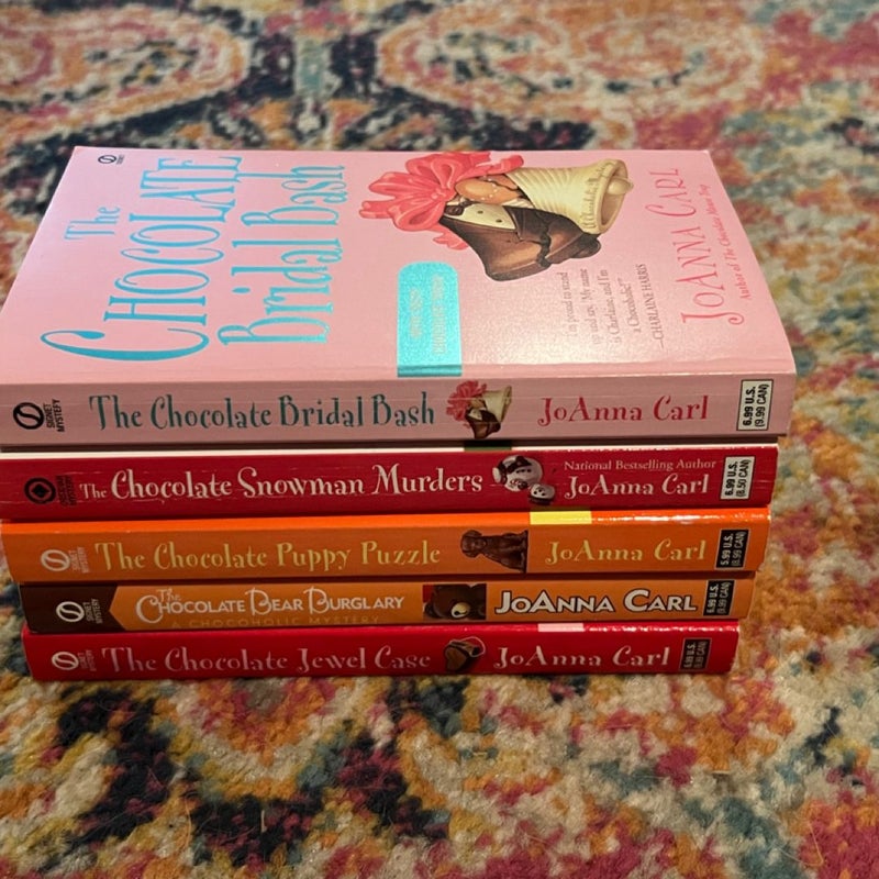 Lot of 5 PB Cozy Mysteries JoAnna Carl Various Excellent The Chocolate Series