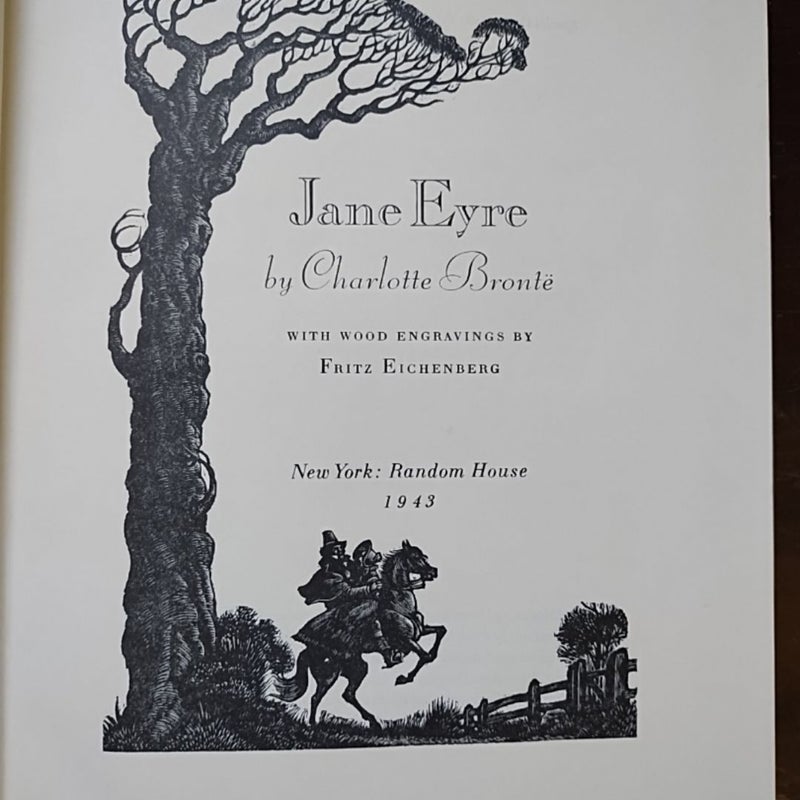 Vintage 1943 Hardcover Jane Eyre - Wood Engravings By Fritz Eichenberg