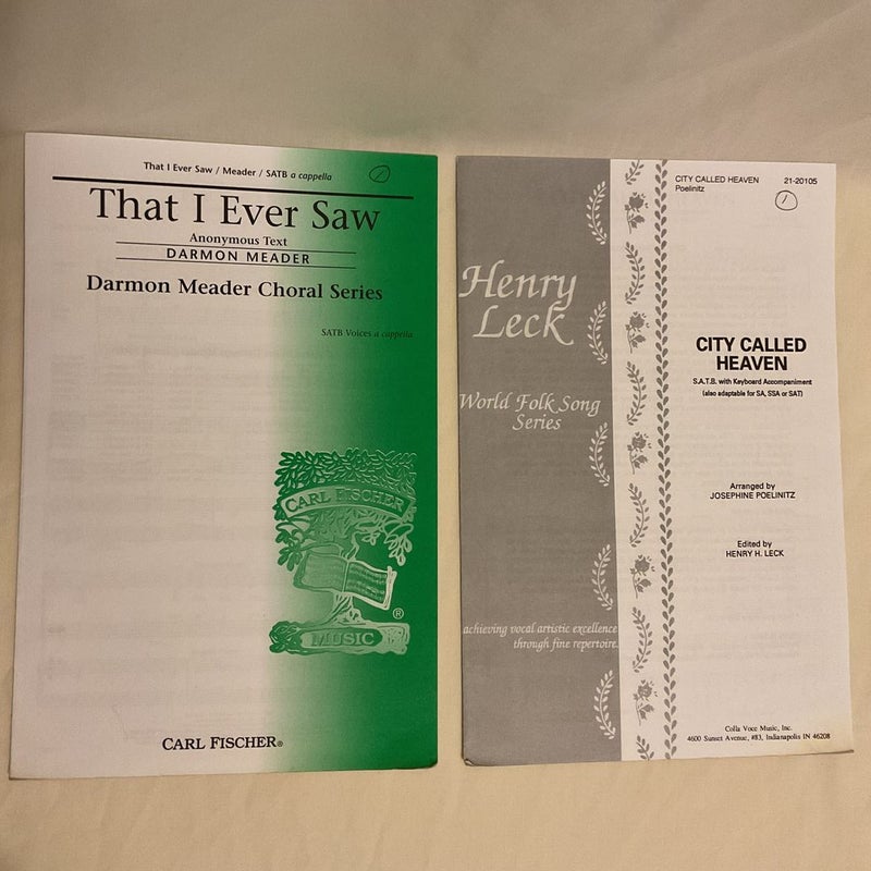 Lot Sale Choir Sheet Music Books