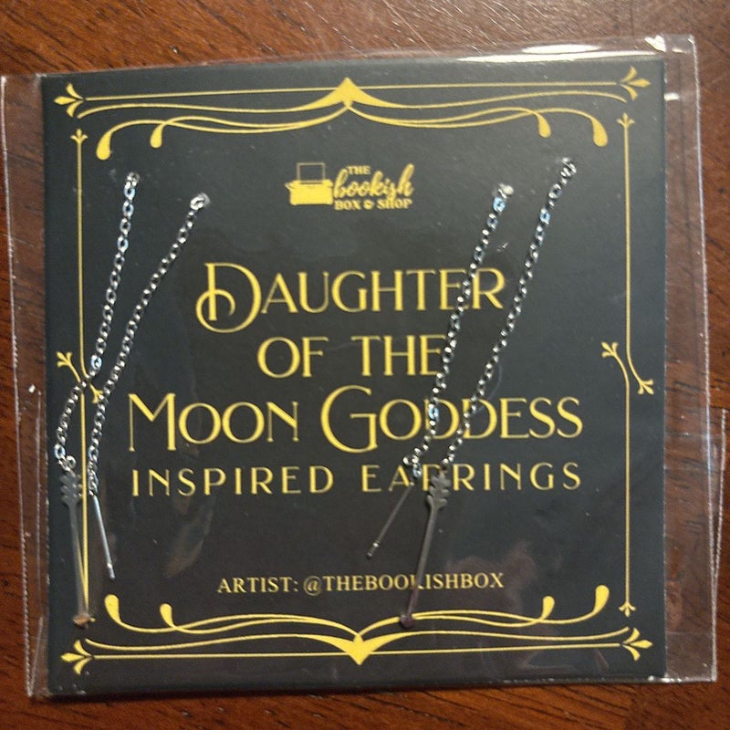 Daughter of the moon goddess- bookish box earrings
