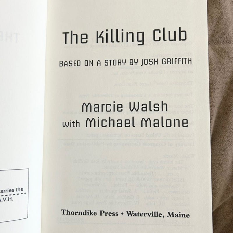 The Killing Club Ex Lib Large Print 3844