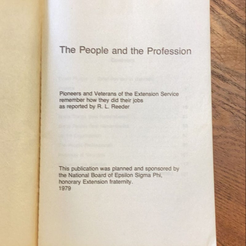 The People and the Profession - Selected Memoriesof Veteran Extension Workers