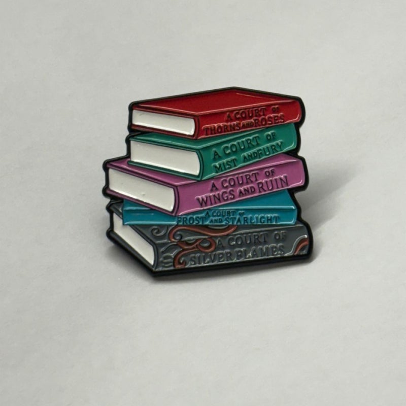 ACOTAR A Court Of Thorns Book Series Stack Enamel Pin Fantasy Bookswith Random acotar sticker  