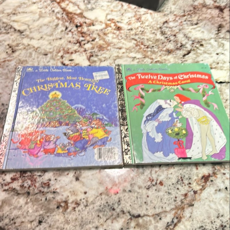 Vintage golden Christmas book bundle 