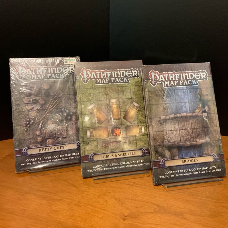 Pathfinder Map Pack Lot: Army Camp, Camps & Shelters, Bridges, NEW in wrap