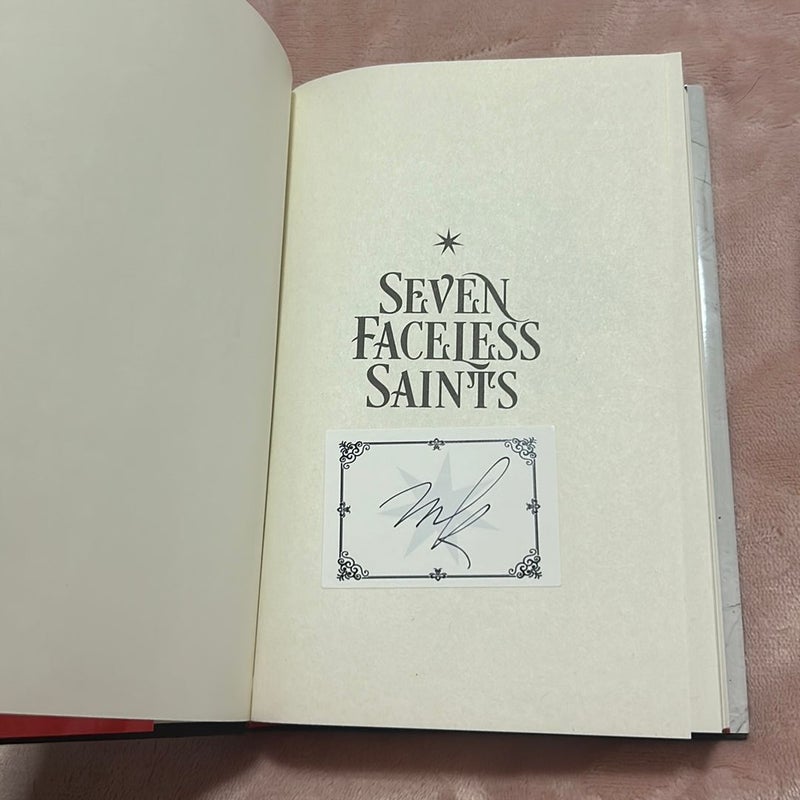 Seven Faceless Saints (SIGNED bookplate, with sticker and bookmark)