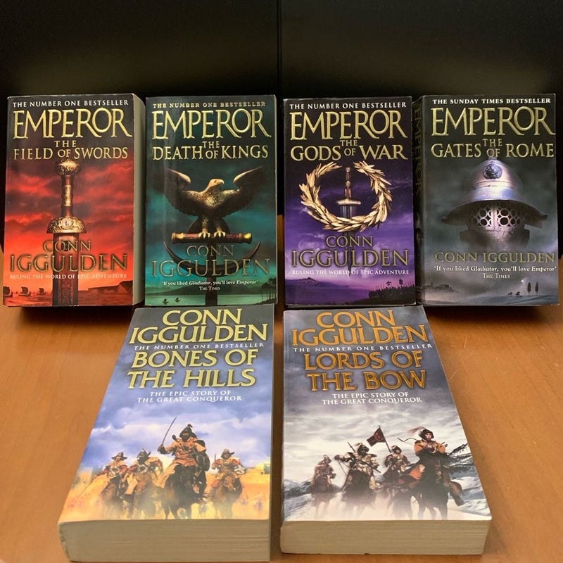 Conn Iggulden Collection: Emperor: The Field of Swords, The Death of Kings, The Gods of War, The Gates of War, Bones of the Hills, Lords of the Bow