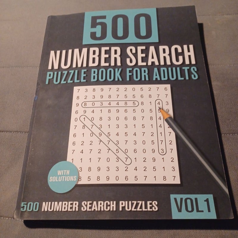 500 Number Search Puzzle Book for Adults