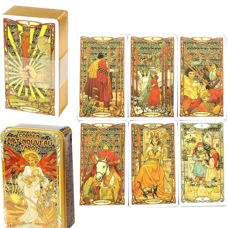 New Golden Art Nouveau Tarot in Tin