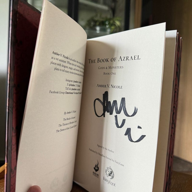 The Book of Azrael - Gods and Monsters trilogy - Fairyloot hand signed