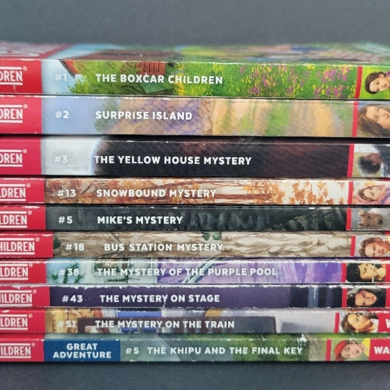 THE BOXCAR CHILDREN LOT OF 10 VINTAGE BOOKS GERTRUDE CHANDLER WARNER & SPEC. ED.