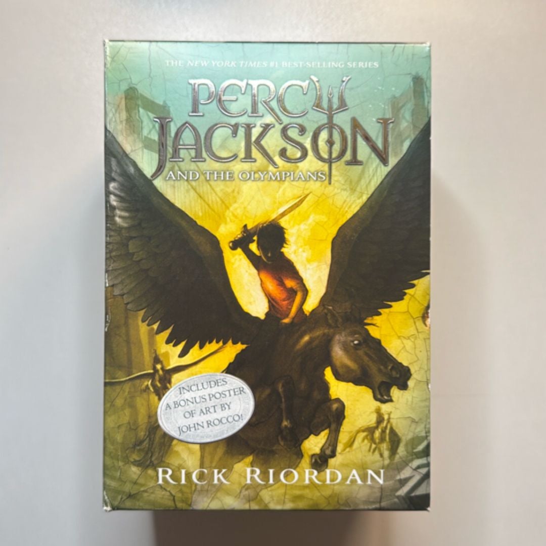 Percy Jackson and the Olympians 5 Book Paperback Boxed Set (new Covers W/poster)