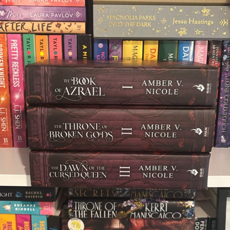 The Book of Azrael, The Throne of Broken Gods, The Dawn of Cursed Queen