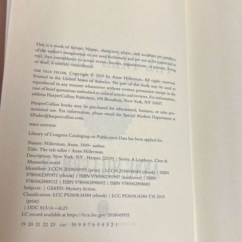 The Tale Teller (Signed First Edition, First Printing)