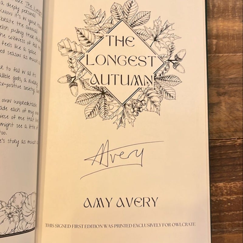 The Longest Autumn (Owlcrate Signed Edition)