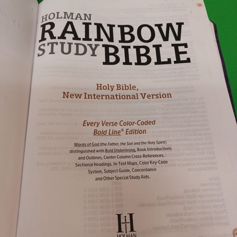 NIV Rainbow Study Bible, Purple LeatherTouch Indexed