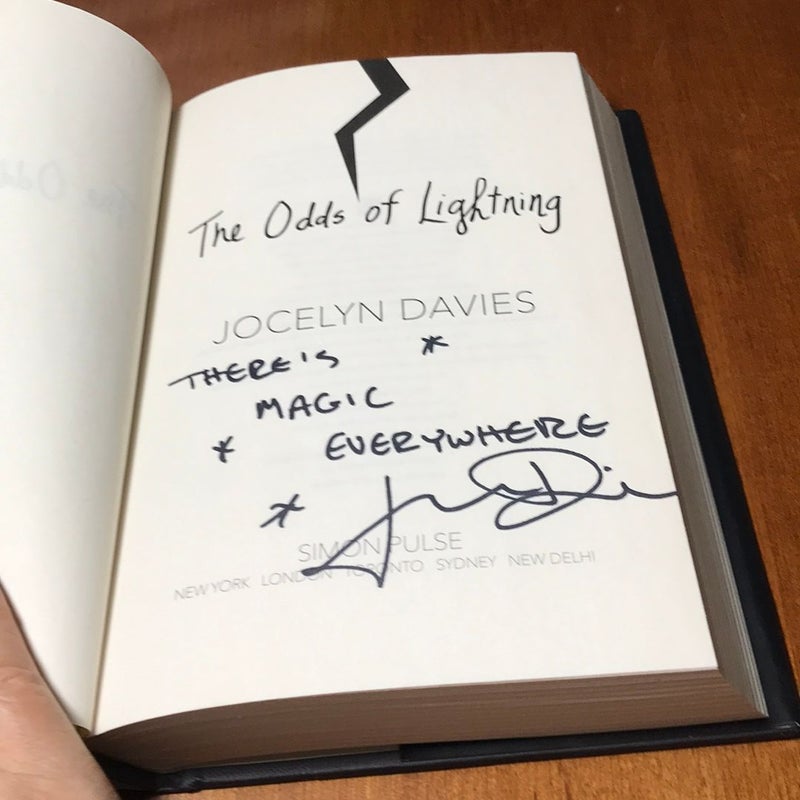 Signed 1st ed./1st * The Odds of Lightning