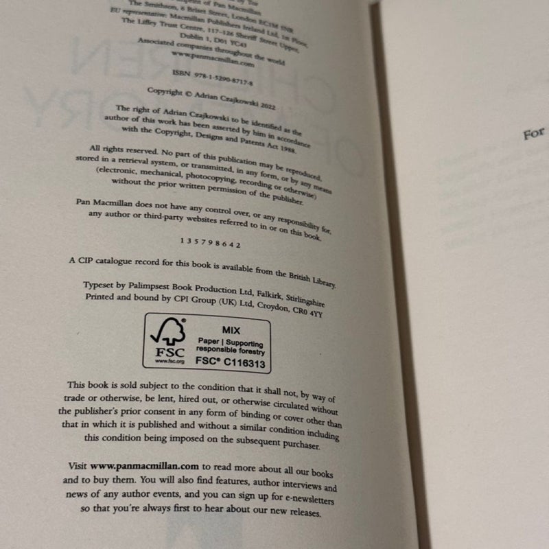 Children of Time series signed