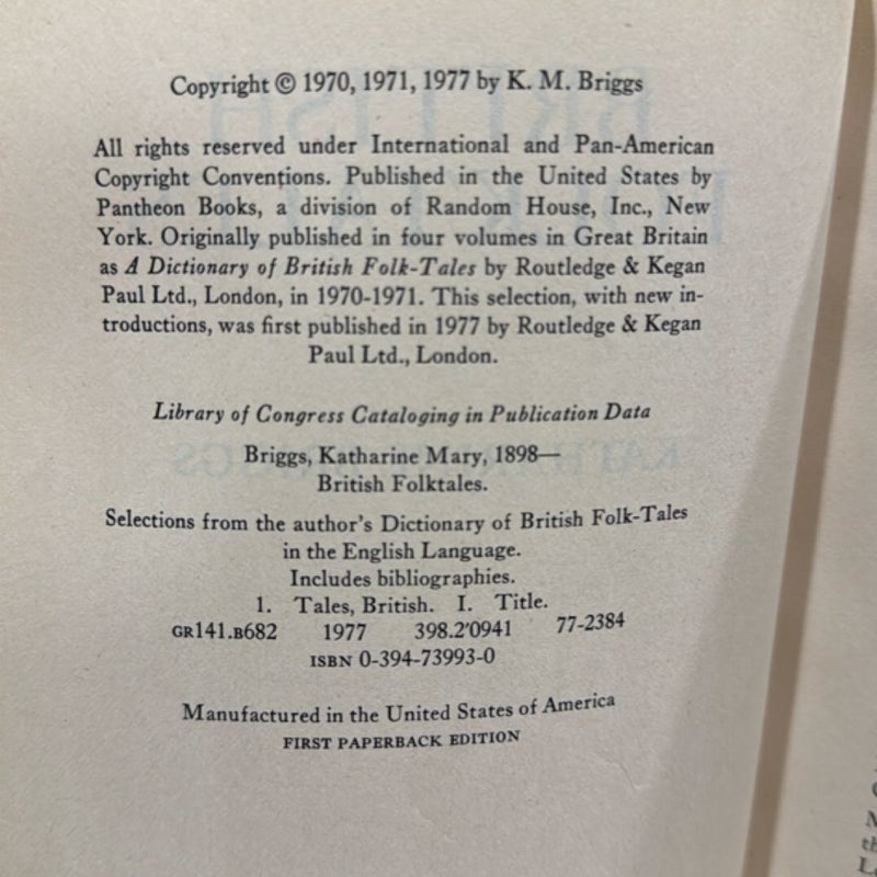 British Folktales, 1977 1st Paperback Print 