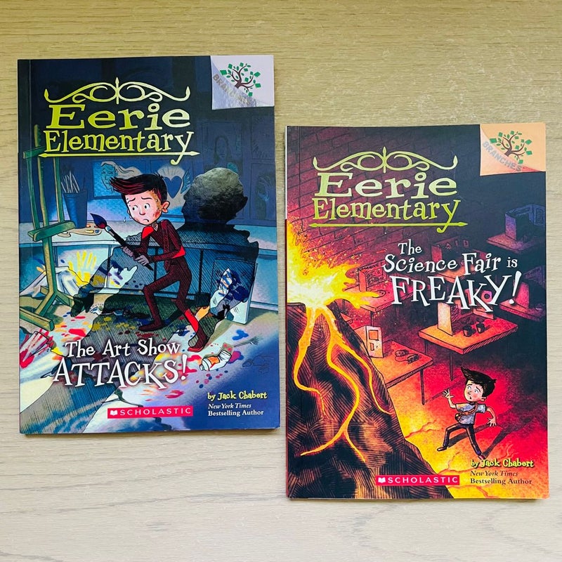 Eerie Elementary Bundle-Lot of 4; The Locker Ate Lucy (2), The Science Fair is Freaky (4), Sam Battles the Machine (6), The Art Show Attacks (9)