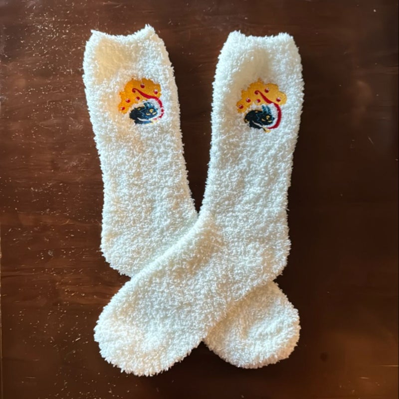 Priory of the Orange Tree fuzzy socks (Illumicrate exclusive)