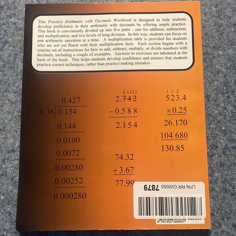 Practice Arithmetic with Decimals Workbook