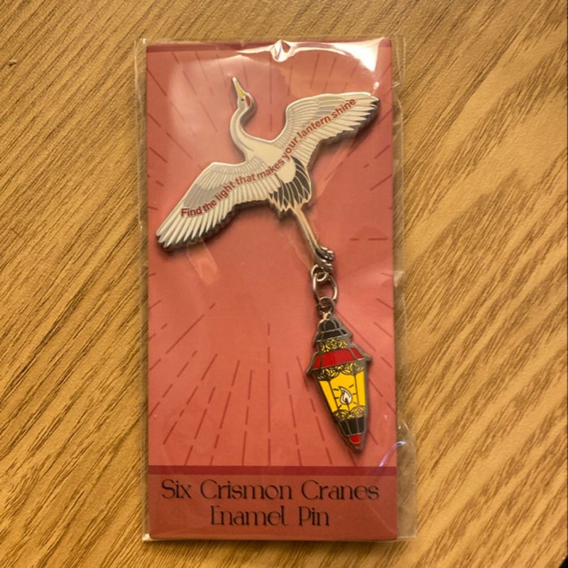 Six Crimson Cranes- Enamel Pin