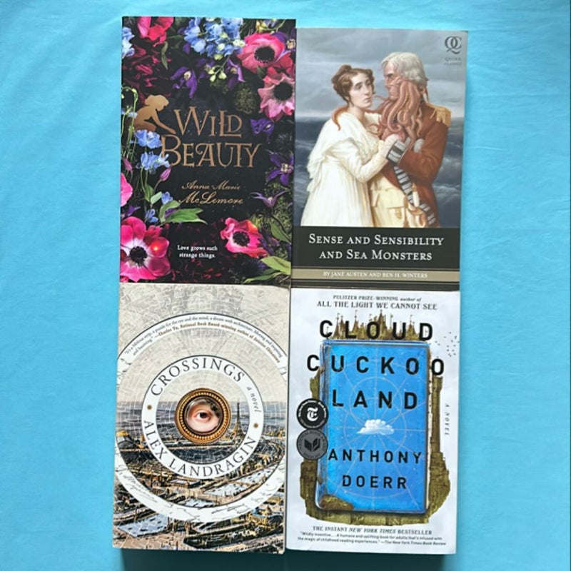 **Mixed Fiction Bundle** Wild Beauty, Sense and Sensibility and Sea Monsters, Crossings & Cloud Cuckoo Land