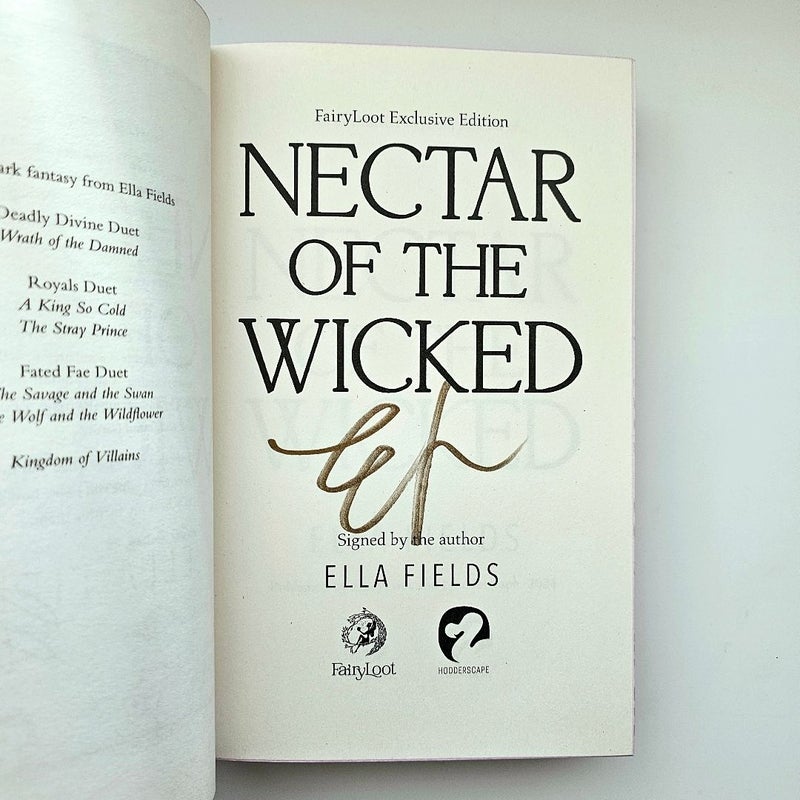 Nectar Of The Wicked SIGNED by Ella Fields Fairyloot Special Edition Romantasy