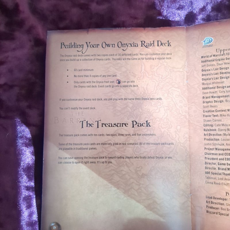 World Warcraft Onyxia's Lair Raid Deck 