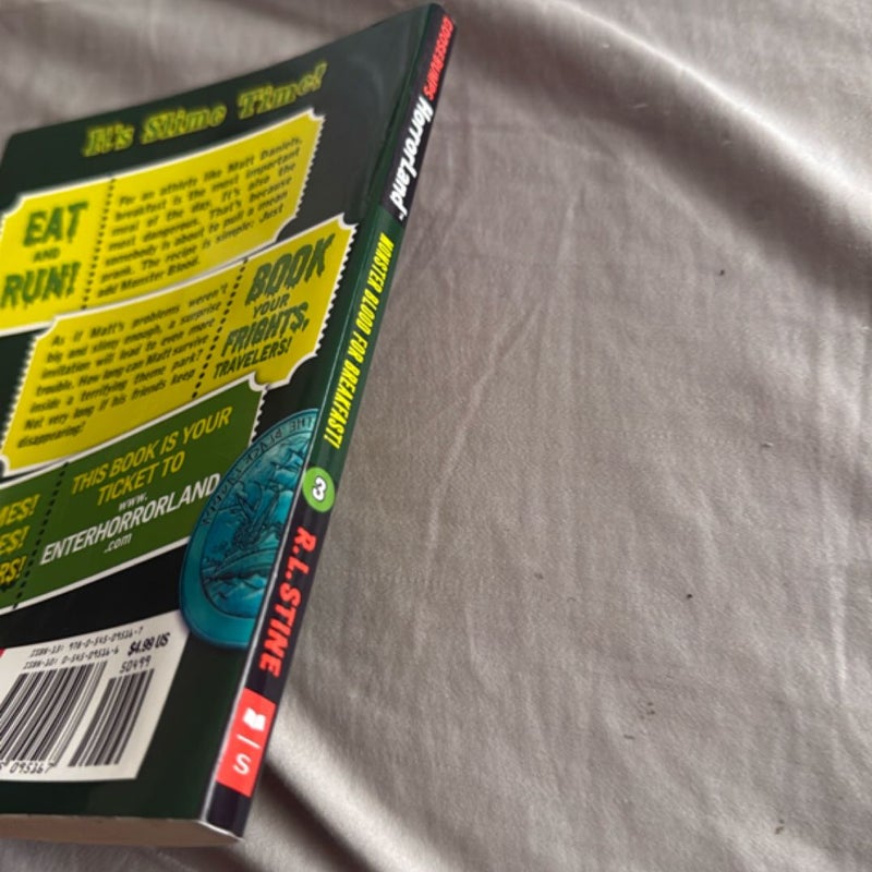 Goosebumps Horrorland Monster Blood for breakfast First Edition