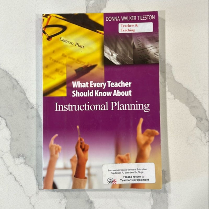 What Every Teacher Should Know about Instructional Planning