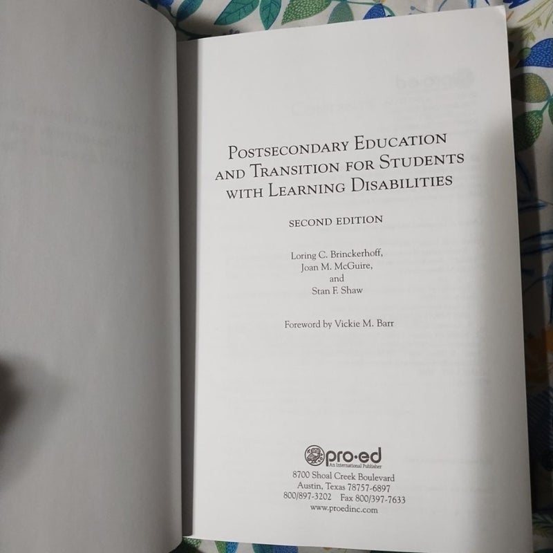 Postsecondary Education for Students with Learning Disabilities