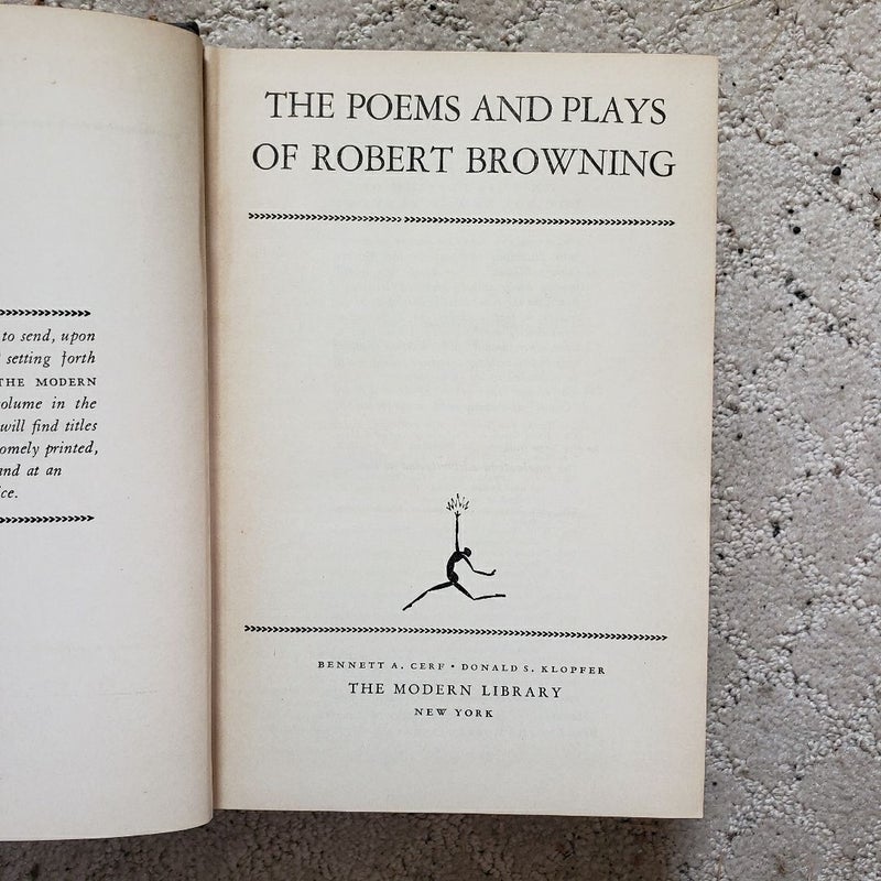 The Poems and Plays of Robert Browning (The Modern Library Edition, 1931)