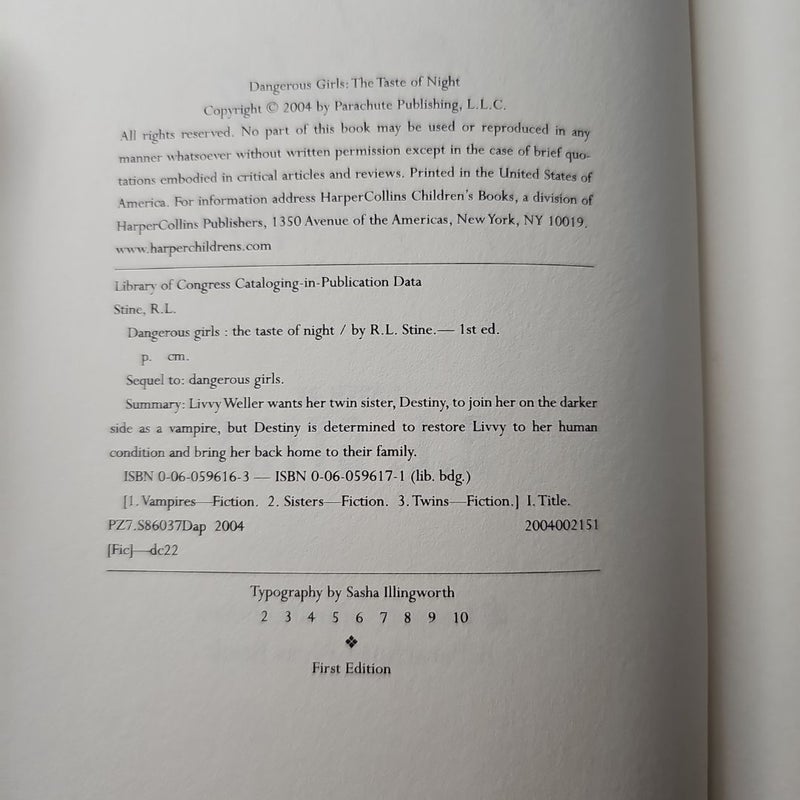 The Taste of Night - First Edition 