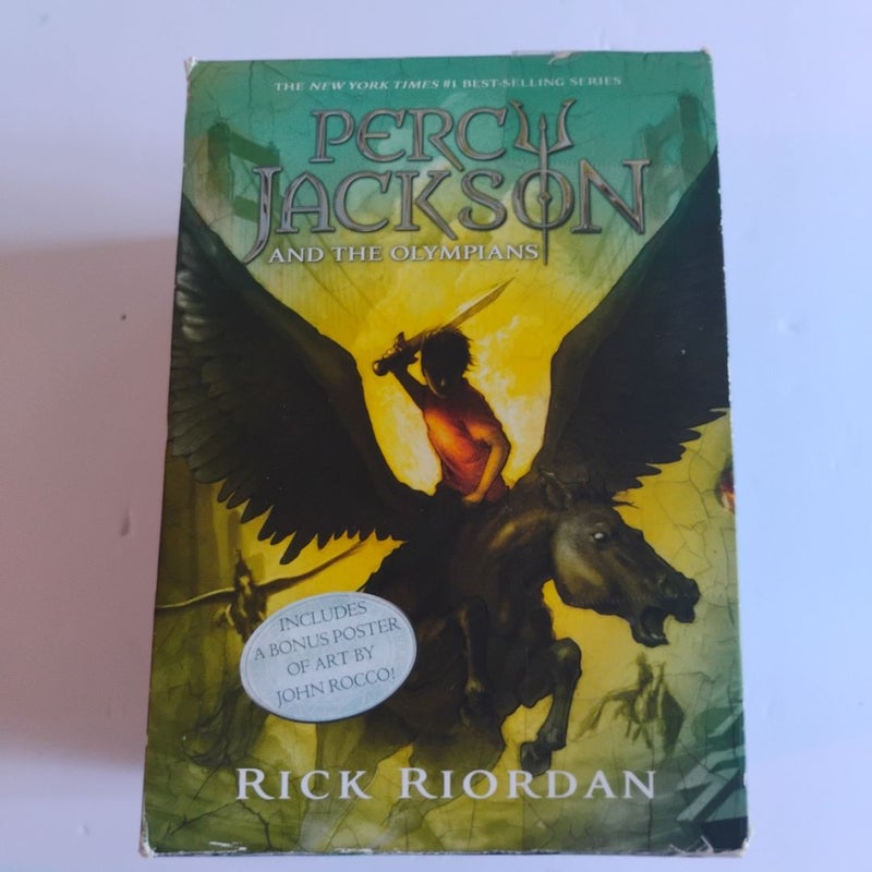 Percy Jackson and the Olympians 5 Book Paperback Boxed Set (new Covers W/poster)