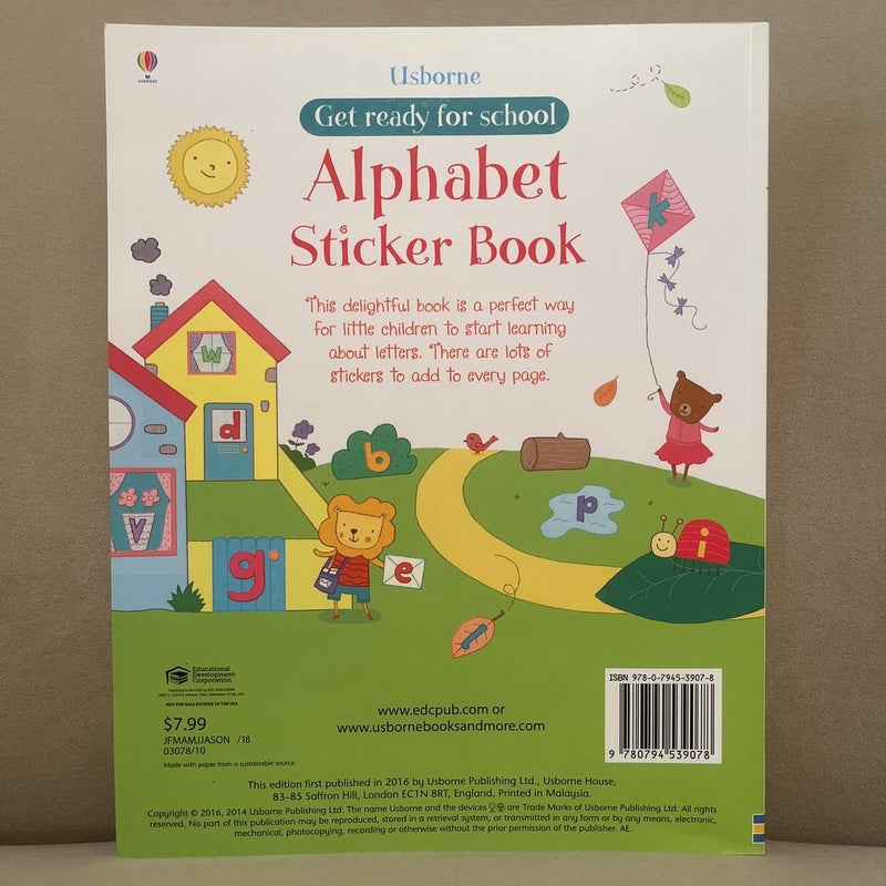 Usborne Get ready for school Alphabet Sticker Book