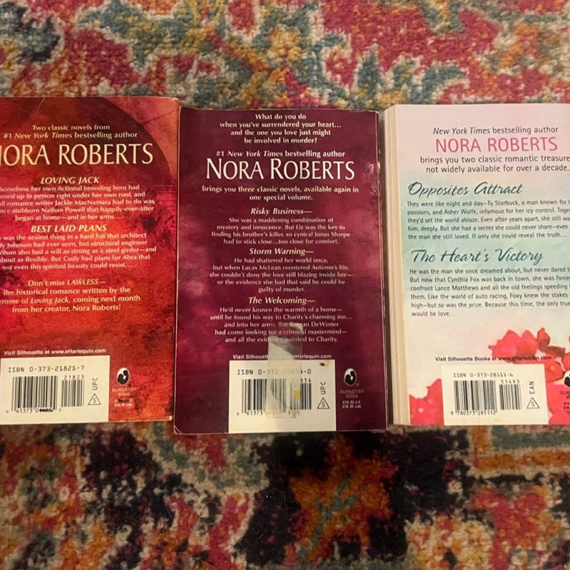 Lot of 3 Nora Roberts  Romance Novels PBs GOOD