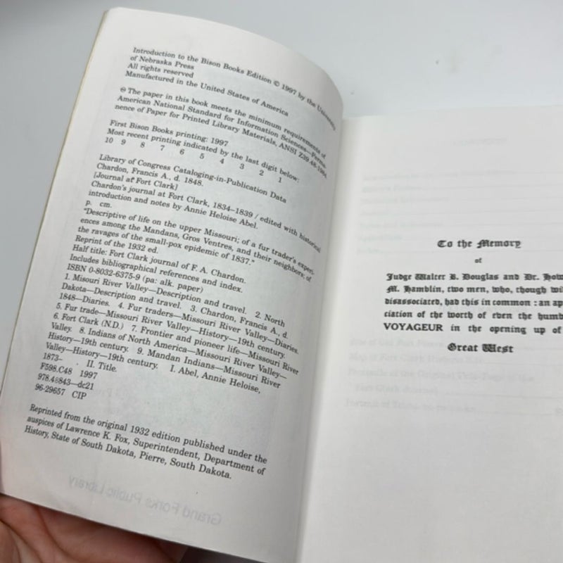 Chardon's Journal at Fort Clark, 1834-1839